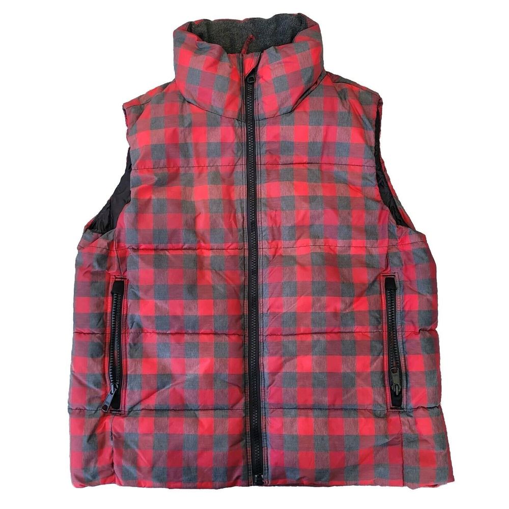 GAP Women's Plaid Full Zip Outdoor Vest Padded Sleeveless Winter Jacket XS